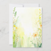 オレンジと黄色の水色のフローラ空白の結婚の 招待状 (正面)