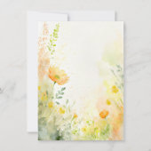 オレンジと黄色の水色のフローラ空白の結婚の 招待状 (正面)