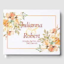 オレンジと黄色の水色のフローラ結婚のゲスト