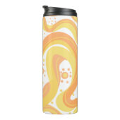 オレンジと黄色の渦巻き形にドットが付いている タンブラー (回転右)