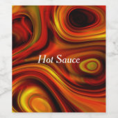 オレンジと黄色の炎 ワインラベル (シングルラベル)