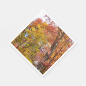 オレンジと黄色の秋ツリー秋の写真 スタンダードランチョンナプキン (角)