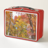 オレンジと黄色の秋ツリー秋の写真 メタルランチボックス (正面)