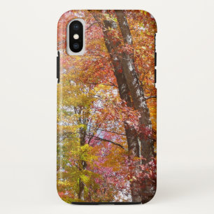 オレンジと黄色の秋ツリー秋の写真 iPhone X ケース