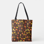 オレンジと黄色の紅葉モノグラムトート トートバッグ (裏面)