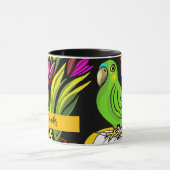 オレンジと黄色の緑のオウム マグカップ (中央)