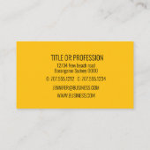 オレンジと黄色の緑のオウム 名刺 (裏面)