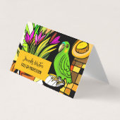 オレンジと黄色の緑のオウム 名刺 (正面)