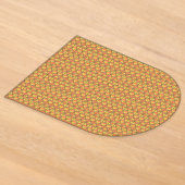 オレンジと黄色の背景にパターン アクリル招待状 (レイダウン)