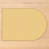 オレンジと黄色の背景に円形のデザイン アクリル招待状 (正面)