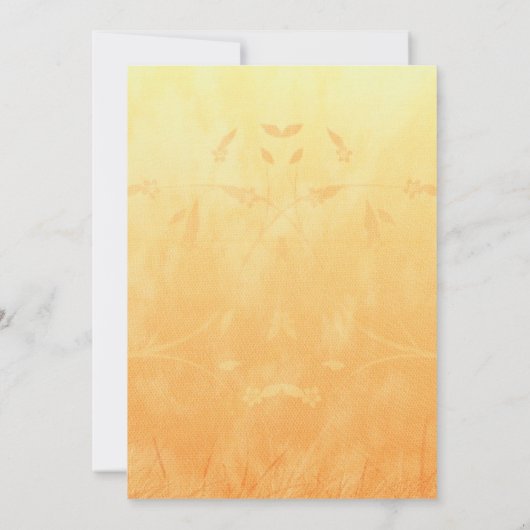 オレンジと黄色の背景の黒いフレーム セーブザデート (裏面)