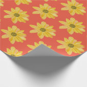 オレンジと黄色の花の紙ラッパー ラッピングペーパー (角)