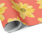 オレンジと黄色の花の紙ラッパー ラッピングペーパー (ロールコーナー)