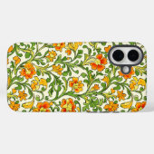オレンジと黄色の花柄 アール・ヌーヴォー Case-Mate iPhoneケース (裏面 (横))