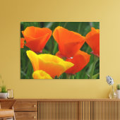 オレンジと黄色の花 キャンバスプリント (インサイチュ (リビング))