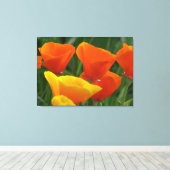 オレンジと黄色の花 キャンバスプリント (インサイチュ (ウッドフロア))
