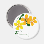 オレンジと黄色の花 マグネット (正面/裏面)