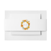 オレンジと黄色の野生の花のリース結婚ズ 招待状ベリーバンド (正面例)