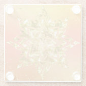 オレンジと黄色グラデーションと金ゴールド曼荼羅 ガラスコースター (裏面)