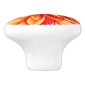 オレンジと黄金色のアスターの花 セラミックノブ (側面)