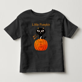 オレンジと黒のかわいいスケアリーキャットパンプキン・ハロウィン トドラーTシャツ
