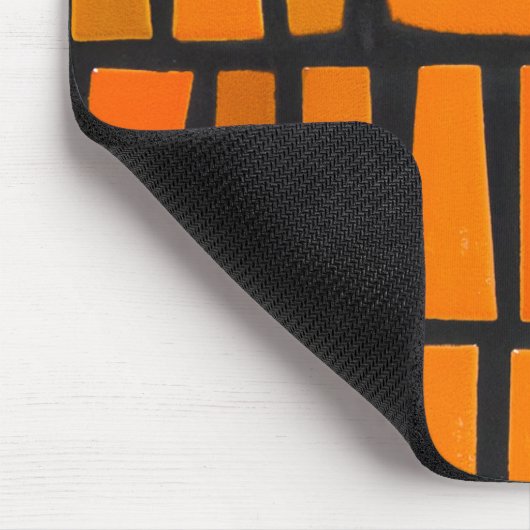 オレンジと黒のアフリカの部族パターン マウスパッド (コーナー)