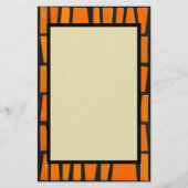 オレンジと黒のアフリカの部族パターン 便箋 (正面)