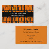 オレンジと黒のアフリカの部族パターン 名刺 (正面/裏面)