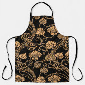 オレンジと黒のクロスランチョンマット エプロン (正面)