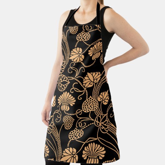 オレンジと黒のクロスランチョンマット エプロン (インサイチュ)