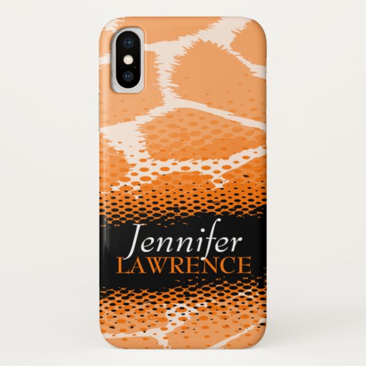 オレンジと黒のグラフィックアニマルプリントのiphoneケース Case-Mate iPhoneケース (裏面)