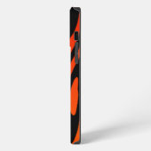 オレンジと黒のシマウマ縞模様 iPhoneケース (左側面)