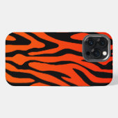 オレンジと黒のシマウマ縞模様 iPhoneケース (裏面横)