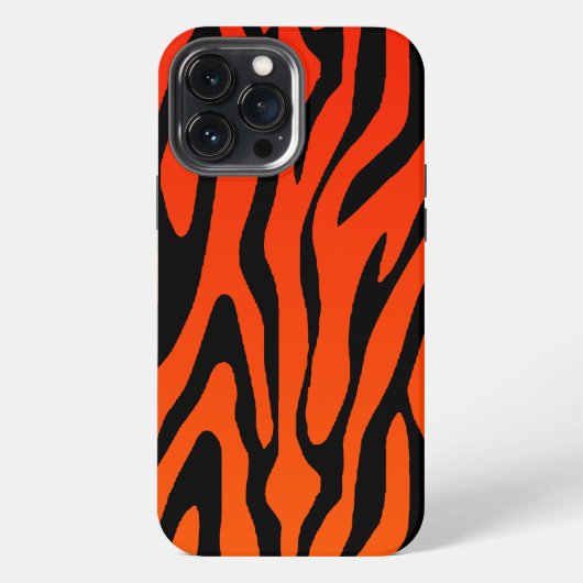 オレンジと黒のシマウマ縞模様 iPhoneケース (裏面)