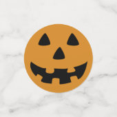 オレンジと黒のジャック・オランタン顔 コンフェッティ (スモール正面)