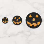 オレンジと黒のジャック・オランタン顔 コンフェッティ (正面)