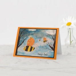 オレンジと黒のジャック・オ・ランタン ハロウィン カード