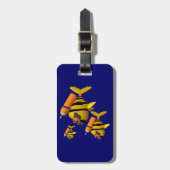 オレンジと黒のスキューバフィッシュ ラゲッジタグ (正面縦)