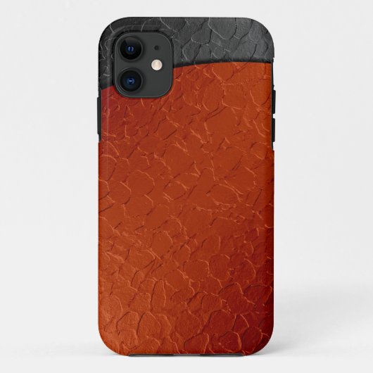 オレンジと黒のステンレス鋼メタル2 Case-Mate iPhoneケース (裏面)