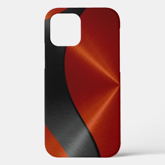 オレンジと黒のステンレス鋼メタル Case-Mate iPhoneケース (裏面)