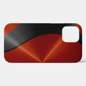 オレンジと黒のステンレス鋼メタル Case-Mate iPhoneケース (裏面 (横))