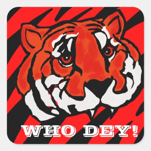 オレンジと黒のストライプ スクエアシール (正面)