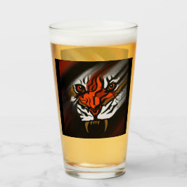 オレンジと黒のストライプ タンブラーグラス