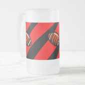 オレンジと黒のストライプ フロストグラスビールジョッキ (正面左)