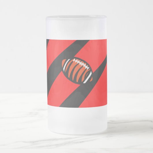 オレンジと黒のストライプ フロストグラスビールジョッキ (中央)