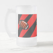 オレンジと黒のストライプ フロストグラスビールジョッキ (左)