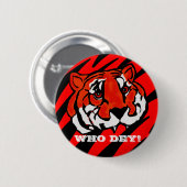 オレンジと黒のストライプ 缶バッジ (正面&裏面)