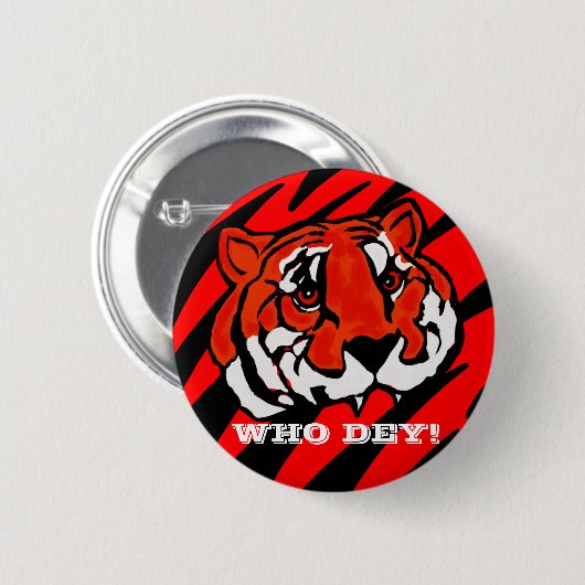 オレンジと黒のストライプ 缶バッジ (正面&裏面)