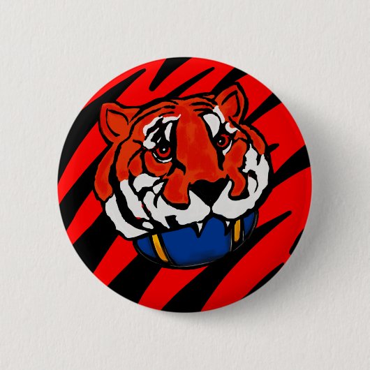 オレンジと黒のストライプ 缶バッジ (正面)