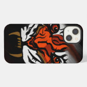 オレンジと黒のストライプ iPhoneケース (裏面横)